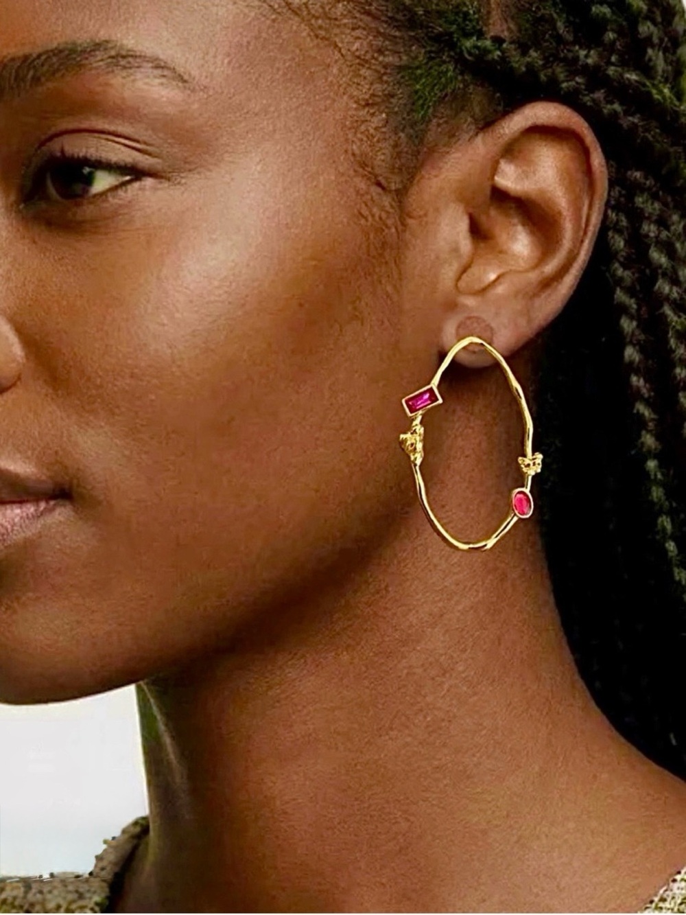 NEW Alexis Bittar Gold Hoop Earrings AU04